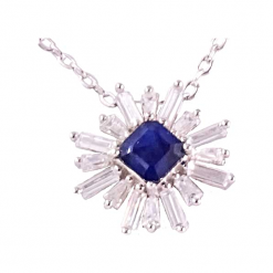 LARA Srebrny naszyjnik wisiorek z szafirem celebrytka 2,7 ct. Szare naszyjniki Braccatta, z jeansu, z granatem, srebrne. Za 285.00 zł.