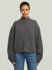 G-Star Wełniany sweter w kolorze antracytowym rozmiar: XL. Czarne swetry G-Star, xl, bez wzorów, z wełny, retro, bez ramiączek. Za 244.95 zł.