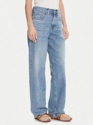 Lee Jeansy Rider 112365089 Niebieski Wide Leg. Niebieskie jeansy Lee, bez wzorów, z bawełny. Za 359.99 zł.