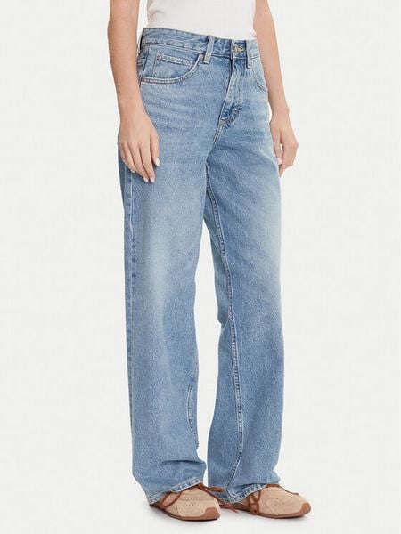Lee Jeansy Rider 112365089 Niebieski Wide Leg. Niebieskie jeansy Lee, bez wzorów, z bawełny. Za 234.99 zł.
