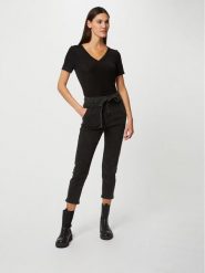 Morgan Bluzka 212-DIWI Czarny Regular Fit. Czarne bluzki Morgan, s, bez wzorów, z syntetyku, bez kołnierzyka, bez ramiączek. Za 139.99 zł.