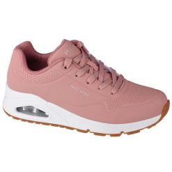 Buty do chodzenia damskie Skechers Uno-Stand on Air. Czerwone buty treningowe Skechers, bez wzorów, z materiału, przed kostkę, bez zapięcia, trekkingowe. Za 279.99 zł.