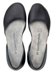 Comfortfusse Skórzane baleriny w kolorze czarnym rozmiar: 40. Czarne baleriny Comfortfüße, bez wzorów, z nubiku, bez obcasa, bez zapięcia. Za 260.99 zł.