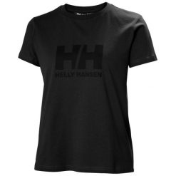 Koszulka damska Helly Hansen Logo 3.0. Czarne t-shirty sportowe Helly Hansen, bez wzorów, bez ramiączek. Za 149.05 zł.