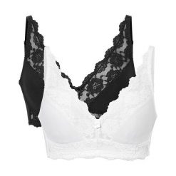 Cellbes Biustonosz 2 Pack czarny biały female czarny/biały 75B. Białe biustonosze sportowe Cellbes, bez wzorów, z koronki. Za 159.00 zł.