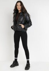 Czarne Legginsy Feather. Czarne legginsy Born2be, bez wzorów, z bawełny, klasyczne, długie. W wyprzedaży za 31.99 zł.