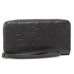Duży Portfel Damski Armani Exchange. Czarne portfele Armani Exchange, bez wzorów. Za 279.99 zł.