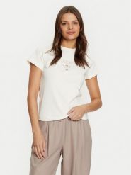 Guess T-Shirt V4YI21 KCDH1 Écru Slim Fit. T-shirty Guess, m, z aplikacjami, z bawełny, bez kołnierzyka, bez ramiączek. Za 109.99 zł.