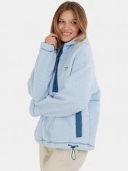 Bluza Damska Fundango Juniper Pile. Niebieskie bluzy z kapturem FUNDANGO, m, bez wzorów, z materiału, z kapturem, trekkingowe. Za 299.00 zł.