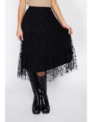 ASSUILI Spódnica w kolorze czarnym rozmiar: 40. Czarne spódnice Assuili, bez wzorów, z tiulu, klasyczne, midi. Za 126.75 zł.