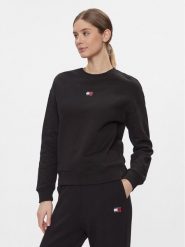 Tommy Jeans Bluza Badge DW0DW17325 Czarny Boxy Fit. Czarne bluzy Tommy Jeans, l, bez wzorów, z bawełny, bez ramiączek, bez kaptura. Za 282.99 zł.