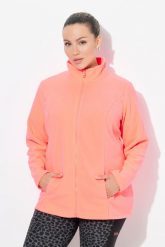 Damskie Bluza polarowa system modułowy do wpinania z recyklingu. Czerwone bluzy z kapturem Ulla Popken, plus size, bez wzorów, z materiału, bez kaptura. Za 199.99 zł.
