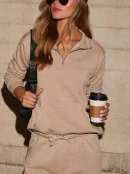 Milan Kiss Bluza w kolorze beżowym rozmiar: L. Brązowe bluzy Milan Kiss, l, bez wzorów, bez ramiączek, bez kaptura. Za 165.99 zł.
