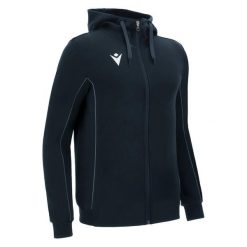 Bluza z kapturem z pełnym zamkiem błyskawicznym Macron Stage ECO. Niebieskie bluzy Macron, m, bez wzorów, z bawełny, z kapturem. Za 420.00 zł.