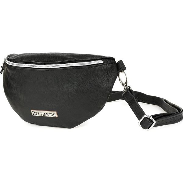 Saszetka skórzana nerka czarna Beltimore F44. Czarne nerki i saszetki bez wzorów, z materiału, bez dodatków. Za 79.90 zł.