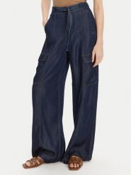 Guess Jeansy W5GA1T D5N61 Granatowy Wide Leg. Niebieskie jeansy Guess, z aplikacjami, z jeansu. Za 339.99 zł.