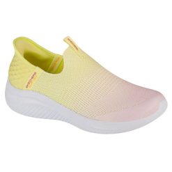 Buty sportowe Sneakersy damskie, Skechers Slip-Ins Ultra Flex 3.0 - Beauty Blend. Żółte buty sportowe lifestyle Skechers, bez wzorów, bez zapięcia, trekkingowe. Za 359.99 zł.