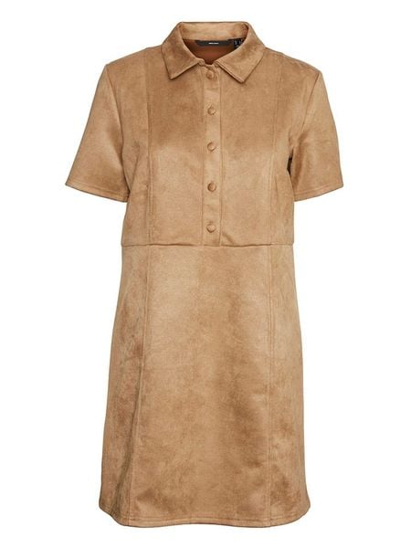 Vero Moda Sukienka w kolorze jasnobrązowym rozmiar: XL. Brązowe sukienki Vero Moda, na co dzień, xl, bez wzorów, bez kołnierzyka, bez ramiączek, midi, proste. Za 83.03 zł.