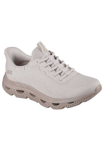 Buty SKECHERS SLIP-INS BOBS ARC WAVES Beżowy. Brązowe buty do biegania Skechers, bez wzorów, z materiału, bez zapięcia, do biegania. Za 277.99 zł.