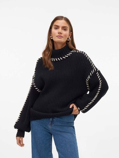 Vero Moda Golf w kolorze czarnym rozmiar: XS. Czarne swetry Vero Moda, xs, z aplikacjami, bez ramiączek. Za 131.12 zł.