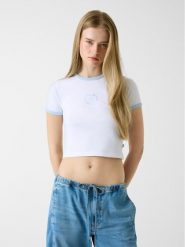 Guess Jeans T-Shirt 180329 Biały Classic Fit. Białe t-shirty Guess Jeans, xxl, z aplikacjami, z jeansu, bez kołnierzyka, bez ramiączek. Za 159.00 zł.