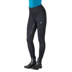 Legginsy jeździeckie full-grip damskie York Laura. Czarne legginsy YORK, bez wzorów, z materiału. Za 265.50 zł.
