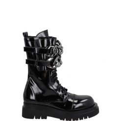 WORKERY DAMSKIE H43 NAPLAK NERO. Botki Venezia, bez wzorów, ze skóry, bez obcasa, bez zapięcia. Za 399.00 zł.