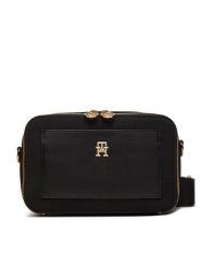 Tommy Hilfiger Torebka Distinct Camera Bag AW0AW16303 Czarny. Czarne listonoszki Tommy Hilfiger, bez wzorów, z materiału, bez dodatków. Za 339.99 zł.