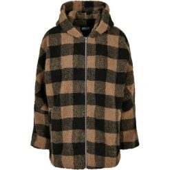 Kurtka Damska W Kratę Z Kapturem Sherpa Oversized Jacket. Brązowe kurtki Urban Classics, xl, bez wzorów, z kapturem. Za 402.99 zł.