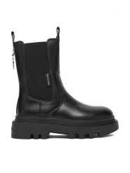 Juicy Couture Sztyblety CEO-HY63020S-3 Czarny. Czarne botki Juicy Couture, bez wzorów, z materiału, bez obcasa, na płaskiej podeszwie, bez zapięcia. Za 329.99 zł.