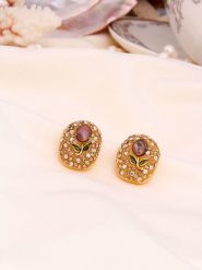 L'Atelier de Gaia Pozłacane kolczyki-wkrętki z perłami i cyrkoniami rozmiar: onesize. Brązowe kolczyki L'Atelier de Gaia, z cyrkonią, pozłacane. Za 104.64 zł.