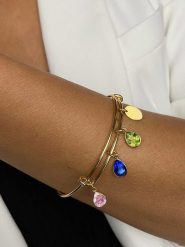 Les Petites Précieuses Pozłacana bransoletka z cyrkoniami rozmiar: onesize. Niebieskie bransoletki Les Petites Précieuses, z cyrkonią, pozłacane. Za 267.29 zł.