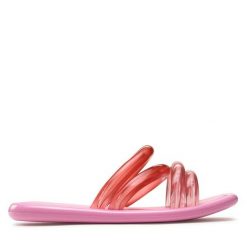 Klapki Melissa. Czerwone klapki Melissa, bez wzorów, bez obcasa, bez zapięcia. Za 199.99 zł.