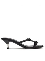 Tory Burch Klapki 152178 Czarny. Czarne klapki Tory Burch, bez wzorów, ze skóry, bez obcasa, bez zapięcia. Za 2,329.00 zł.