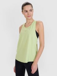 4F Top treningowy oversize szybkoschnący damski - zielony XL. Zielone topy 4f, xl, bez wzorów, bez kołnierzyka, bez ramiączek. W wyprzedaży za 79.99 zł.