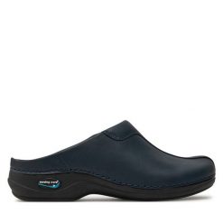 Klapki Nursing Care. Niebieskie klapki Nursing Care, bez wzorów, bez obcasa, bez zapięcia. Za 359.99 zł.