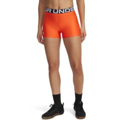 Spodenki Damskie Sportowe Under Armour Hg Shorty. Brązowe szorty sportowe Under Armour, bez wzorów, z materiału, na fitness i siłownię. Za 99.99 zł.