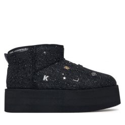 Śniegowce KARL LAGERFELD. Czarne śniegowce KARL LAGERFELD, bez wzorów, bez zapięcia. Za 964.99 zł.