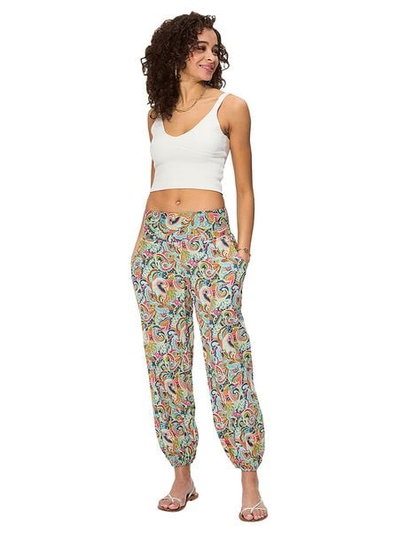 Aller Simplement Spodnie w kolorze błękitno-pomarańczowym rozmiar: 38/40. Niebieskie spodnie materiałowe Aller Simplement, bez wzorów, z bawełny, klasyczne, z podwyższonym stanem. Za 61.46 zł.