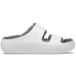 Japonki Crocs Classic Cozzzy Sandal. Białe japonki Crocs, bez wzorów, z materiału. Za 202.99 zł.