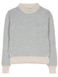 Herrlicher Sweter "Liannie" w kolorze kremowo-niebieskim rozmiar: XS. Brązowe swetry Herrlicher, xs, bez wzorów, ze splotem, bez ramiączek. Za 149.66 zł.