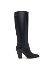 Tommy Hilfiger Kozaki Clean Tubular Knee Boot FW0FW09584 Czarny. Czarne kozaki Tommy Hilfiger, bez wzorów, ze skóry, bez obcasa, na słupku, bez zapięcia. Za 1,299.00 zł.