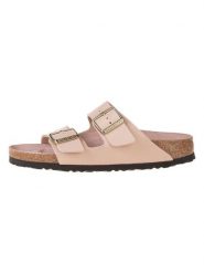 Birkenstock Klapki w kolorze jasnoróżowym rozmiar: 38. Czerwone klapki Birkenstock, bez wzorów, klasyczne, z otwartym noskiem, bez obcasa, bez zapięcia. Za 299.95 zł.