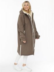 Zwillingsherz Parka w kolorze jasnobrązowym rozmiar: L/XL. Brązowe płaszcze Zwillingsherz, l, z aplikacjami, bez kaptura. Za 304.95 zł.
