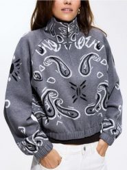Sweter oversize z wiskozą - wielobarwny. Swetry Reserved, l, bez wzorów, z dzianiny, bez ramiączek. Za 169.99 zł.