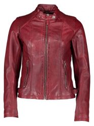 BLUE MONKEY Skórzana kurtka "Helia" w kolorze bordowym rozmiar: XXL. Czerwone kurtki BLUE MONKEY, xxl, bez wzorów, ze skóry, bez kaptura. Za 612.45 zł.