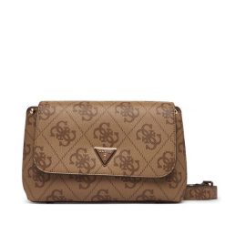 Torebka Guess. Brązowe listonoszki Guess, z aplikacjami, bez dodatków. Za 659.99 zł.