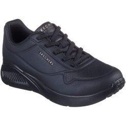 Buty do chodzenia damskie Skechers Uno Lite. Czarne buty sportowe lifestyle Skechers, bez wzorów, ze skóry ekologicznej, bez zapięcia, trekkingowe, skechers sport. Za 490.00 zł.
