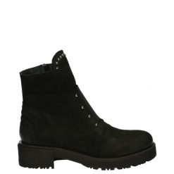 BOTKI 4961126 NERO. Botki Venezia, bez wzorów, z nubiku, bez obcasa, bez zapięcia. Za 199.00 zł.