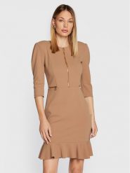 Rinascimento Sukienka koktajlowa CFC0111065003 Beżowy Regular Fit. Brązowe sukienki Rinascimento, xl, bez wzorów, z syntetyku, wizytowe, bez kołnierzyka, bez ramiączek. Za 359.99 zł.